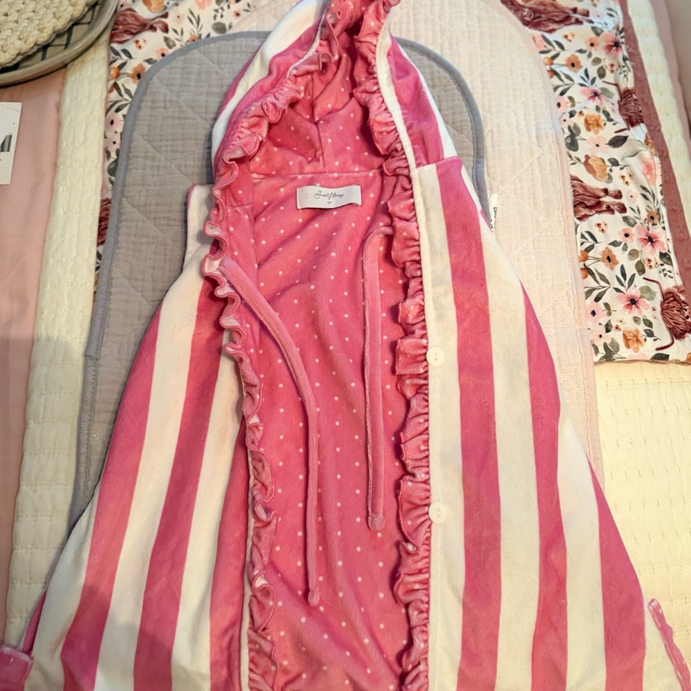 SweetHoney Pink/White  Striped Coverup, Size 2t!